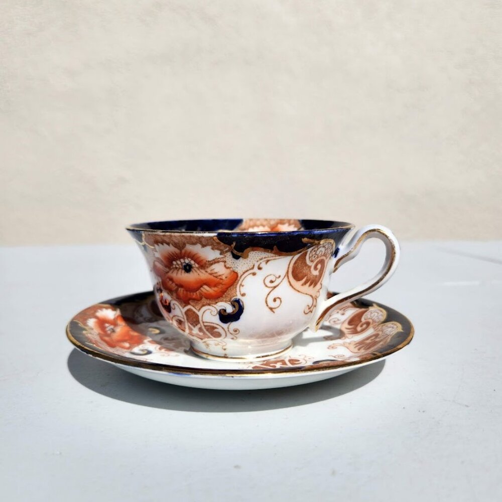 Alfred B Pearce & Co Antique English Bone China Tea Cup Saucer Set Vintage Plate